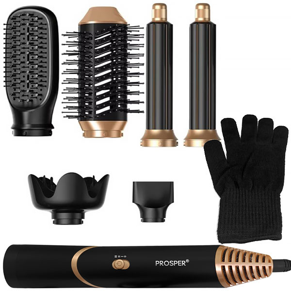 Modelador de Cabello Prosper-6 En 1 -800W-220-240V - Negro/Dorado