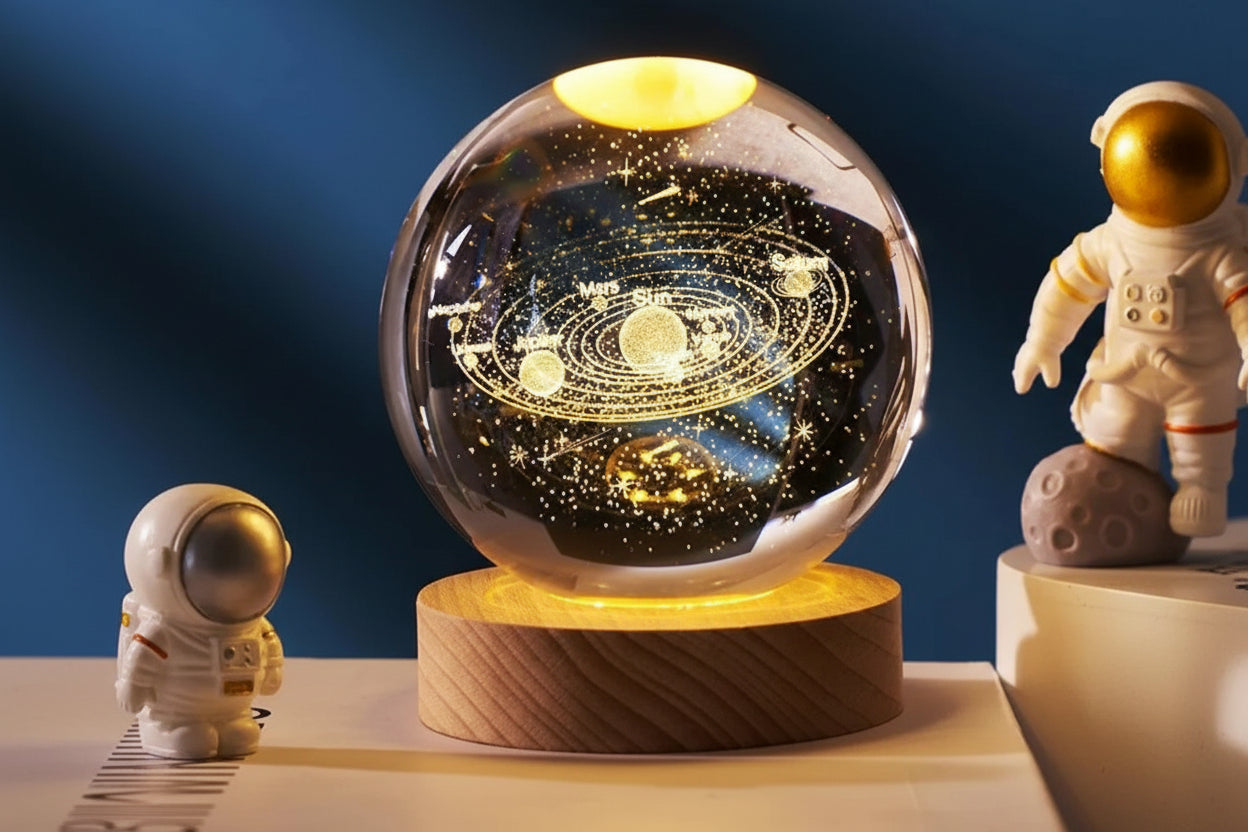 Esfera de cristal 3D planeta