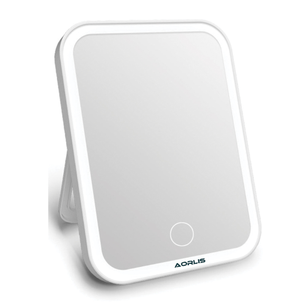 Mini Espejo Para Maquillaje LED Aorlis- Recargable - Blanco