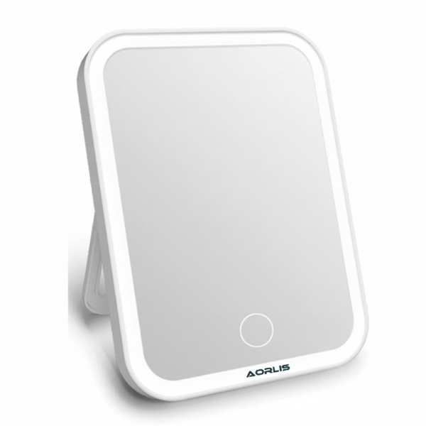 Mini Espejo Para Maquillaje LED Aorlis- Recargable - Blanco