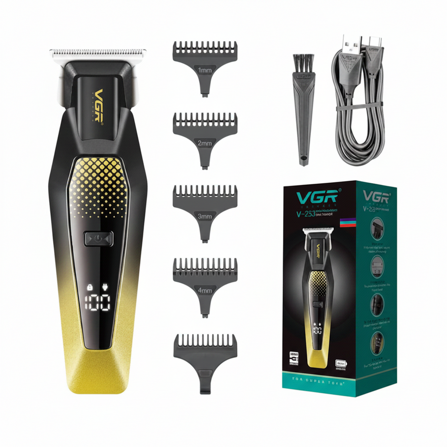Cortador de Cabello Voyager VGR V-253- Recargable - Negro/Dorado