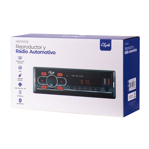 Toca Radio Automotivo Krab Con Bluetooth -USB-AUX-SD-FM - Negro