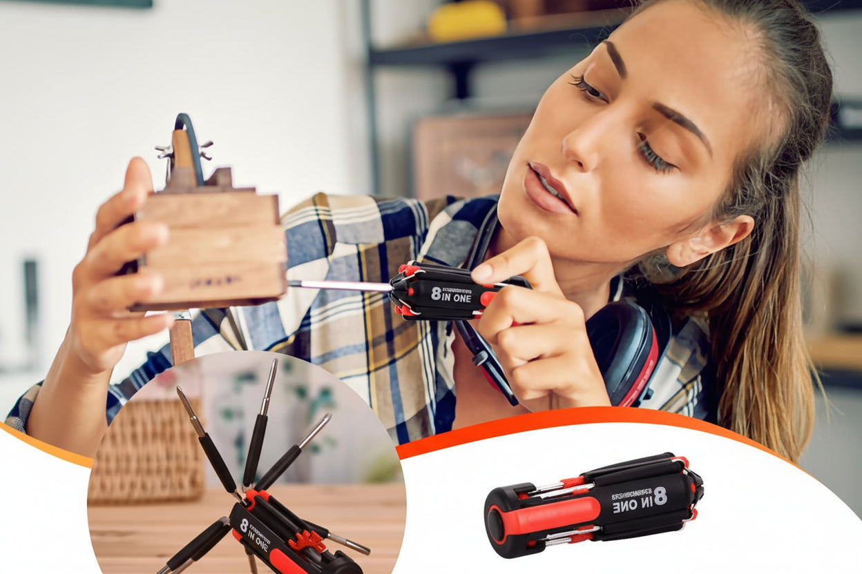 Linterna Con Destornillador 8 En 1