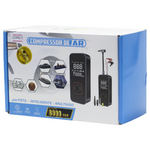 Compresor de Aire + Acople Portátil CBP-01-8000Mah-120W-Recargable - Negro