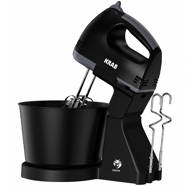 Batidora eléctrica Krab con bowl 2 litros 300W — negro