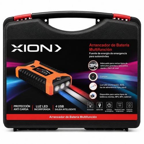Arrancador Portátil Para Vehículos Xion  Multi-función - Amarillo/Negro