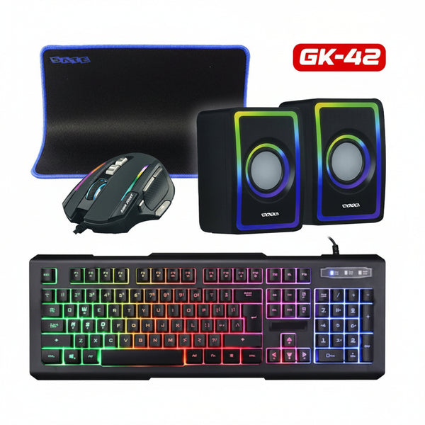 Kit Gamer Gk42 Sate en Español 4 en 1